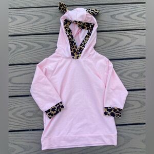 Little girls pink bear hoodie 4T 100 boutique